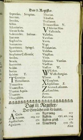Das III. Register/ Der Gewächs und Kräuter.