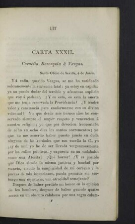 Carta XXXII. Cornelia Bororquia á Vargas.