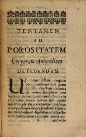 Tentamen porologicum