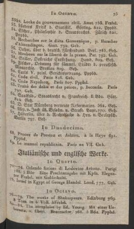 Italiänische und englische Werke