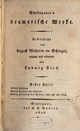 Dramatische Werke, Bd. 1