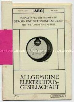 Schalttafel-Instrumente, Strom- und Spannungsmesser mit Weicheisen-System