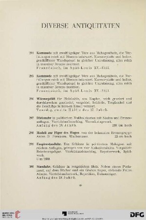 Diverse Antiquitäten (Nr.294-314)