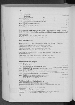 Aufbaustudium Kriminologie und Kontaktstudium Kriminologie