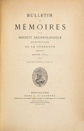 Bulletins et mémoires. 4. 1894. - 1895
