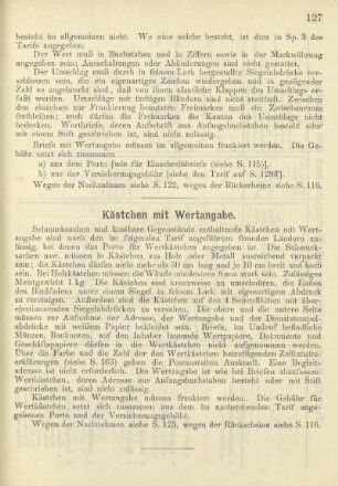 Kästchen mit Wertangabe