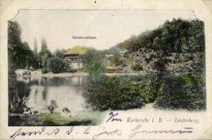 Postkartensammlung Weis mit Ansichten Karlsruhes. Stadtgarten