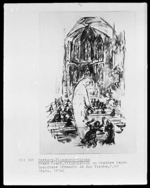 Illustrationen zu Goethes Faust: Gretchens Ohnmacht in der Elisabethkirche