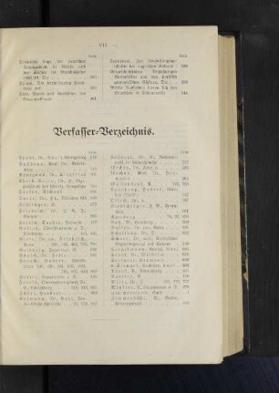 Verfasser-Verzeichnis.