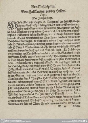 Vom Fall Luciferi und der Hellen. Cap. 3.