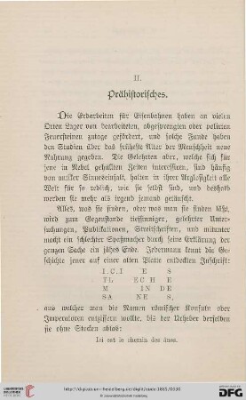 II. Prähistorisches