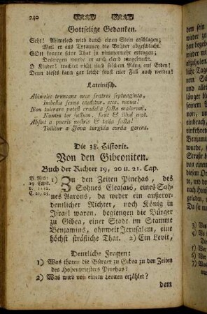 Die 38. Historie. Von den Gibeoniten. - Die 42. Historie. Von den Siegen Davids.