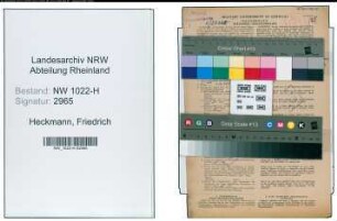 Entnazifizierung Friedrich Heckmann , geb. 10.03.1891 (Postbeamter)