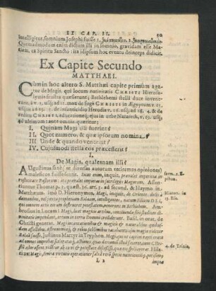 Ex Capite Secundo Matthaei.