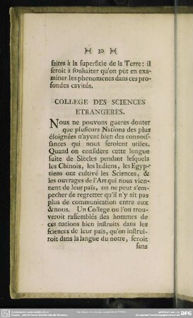 College Des Sciences Etrangeres