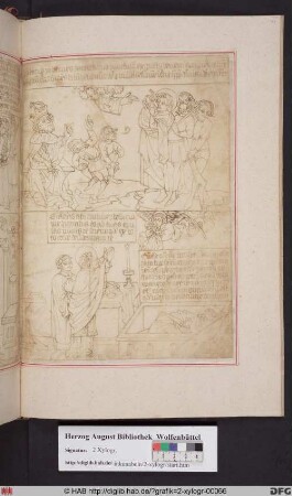 Oben: Das Wunder des Gifttrankes. Unten: Die letzte Messe und der Tod des Johannes.