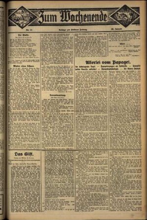 Dritte Ausgabe vom Sonntag, den 26. Januar 1930.