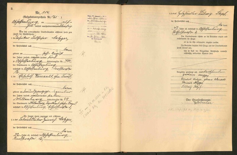 Standesamtsbuch der Stadt Aschaffenburg: Eheschließungen 252/1930 - 130/1931