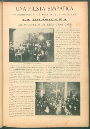 Una fiesta simpática - Inauguración de una nueva sucursal de La Brasileña : Los progresos de esta gran casa