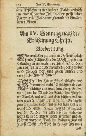 Am IV. Sonntag nach der Erscheinung Christi.