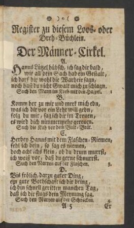 Der Männer-Cirkel.
