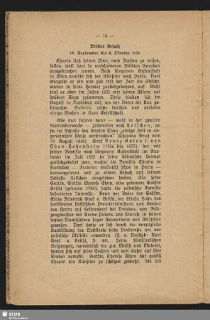 Dritter Besuch 19. September bis 8. Oktober 1835
