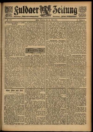 Ausgabe vom Dienstag, den 24. Mai 1904.