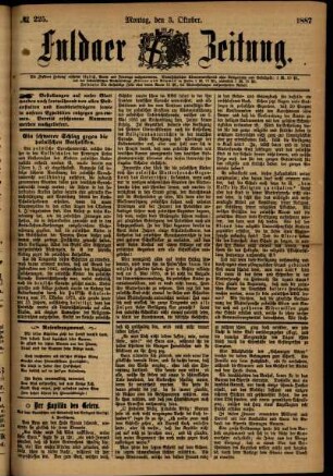 Ausgabe vom Montag, den 03. Oktober 1887.