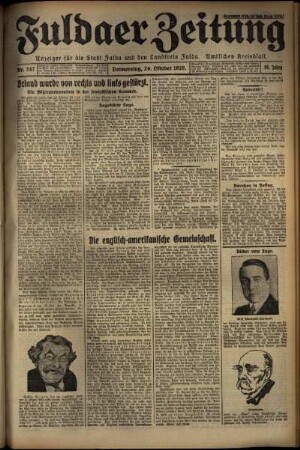 Ausgabe vom Donnerstag, den 24. Oktober 1929.