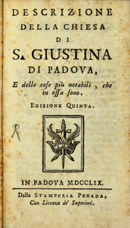 Descrizione della Chiesa di S. Giustina di Padova