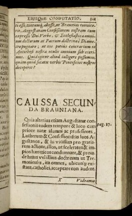 Caussa Secunda Brauniana. [De criminationibus Calvinistarum contra Lutheranos.]
