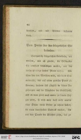 Vom Pompe bey den bürgerlichen Gebräuchen