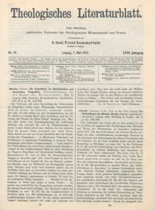 146-147 [Rezension] Leipoldt, Johannes, Der Gottesdienst der ältesten Kirche