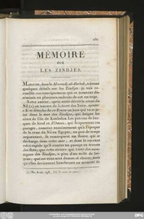 Mémoire Sur Les Zindjes.