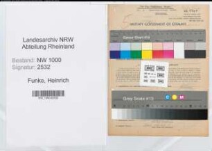 Entnazifizierung Heinrich Funke, geb. 02.05.1898 (Krankenpfleger)