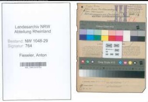 Entnazifizierung Anton Fieseler , geb. 05.10.1884 (Werkmeister)