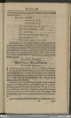 Das LXX. Capitel. Von Venus-Kranckheiten, De Morbis Venereis