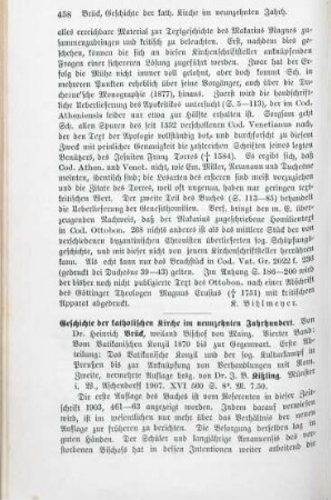 458-459 [Rezension] Brück, Heinrich, Das Vatikanische Konzil und der sog. Kulturkampf in Preußen bis zur Anknüpfung von Verhandlungen mit Rom