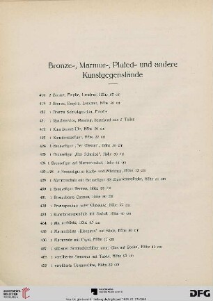 Bronze-, Marmor-, Plated- und andere Kunstgegenstände