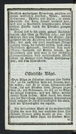 3. Ostindische Vögel.
