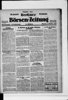 Berliner Börsen-Zeitung, Abendausgabe