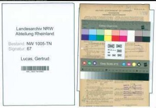 Entnazifizierung Gertrud Lucas , geb. 20.01.1903 (Kontoristin)
