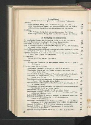14. Fachgruppe Romanistik