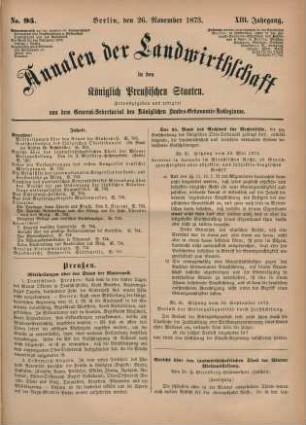 No. 95. Berlin, den 26. November 1873. XIII. Jahrgang.