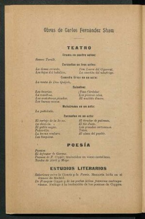 Obras de Carlos Fernández Shaw