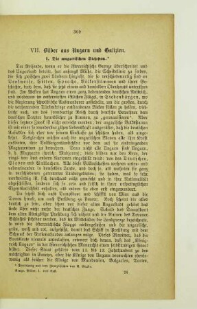 VII. Bilder aus Ungarn und Galizien