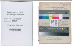 Entnazifizierung Wilhelm Pickhardt , geb. 03.03.1906 (Technischer Angestellter)