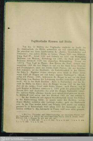 Vogtländische Strassen und Städte