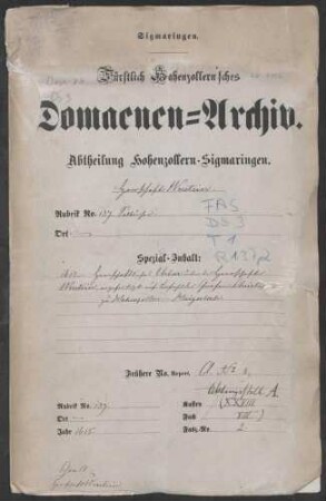 Haigerloch: Herrschaftliches Urbar über die Herrschaft Wehrstein, angefertigt auf Befehl des Grafen [Johann] Christoph zu Hohenzollern-Haigerloch