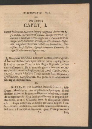 Dissertatio VII. De Ducibus Caput I.